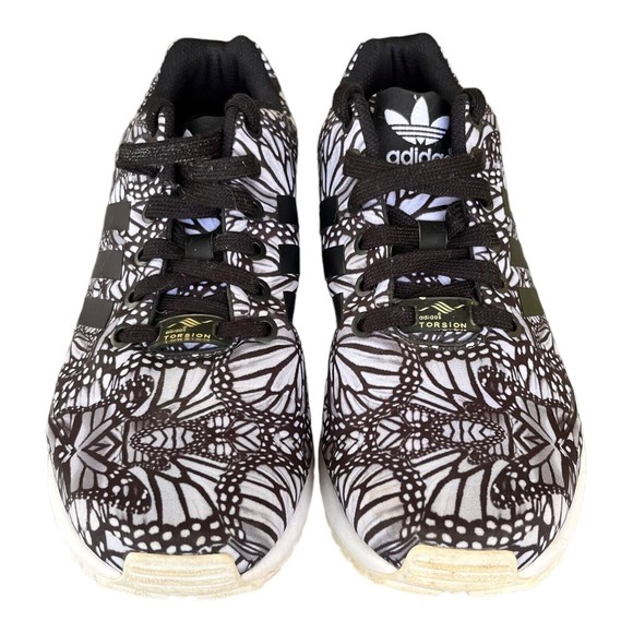 Adidas Torsion ZX FLUX US 7 All Over Print B35153 Black White Gray Sneakers Shoe - Picture 2 of 8